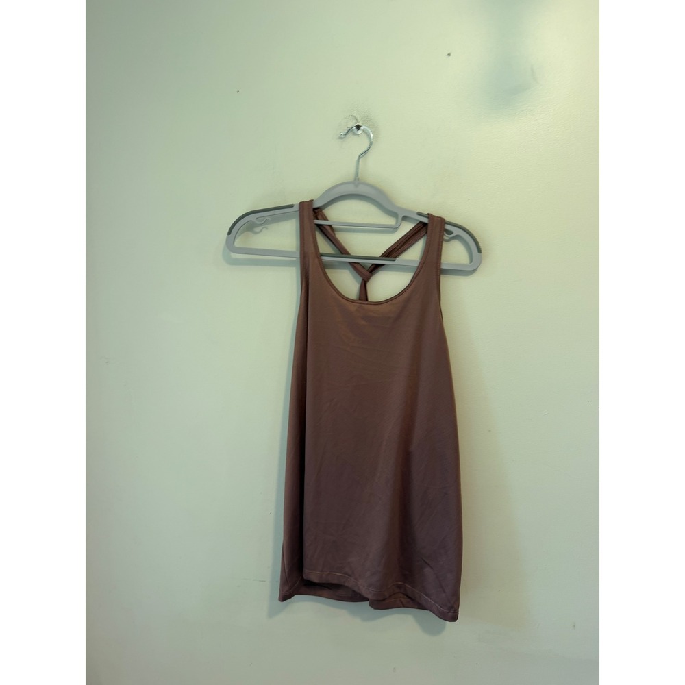 MTA Sport Women Mauve Plum Twisted Racerback Activewear Tank Top Large RN48711